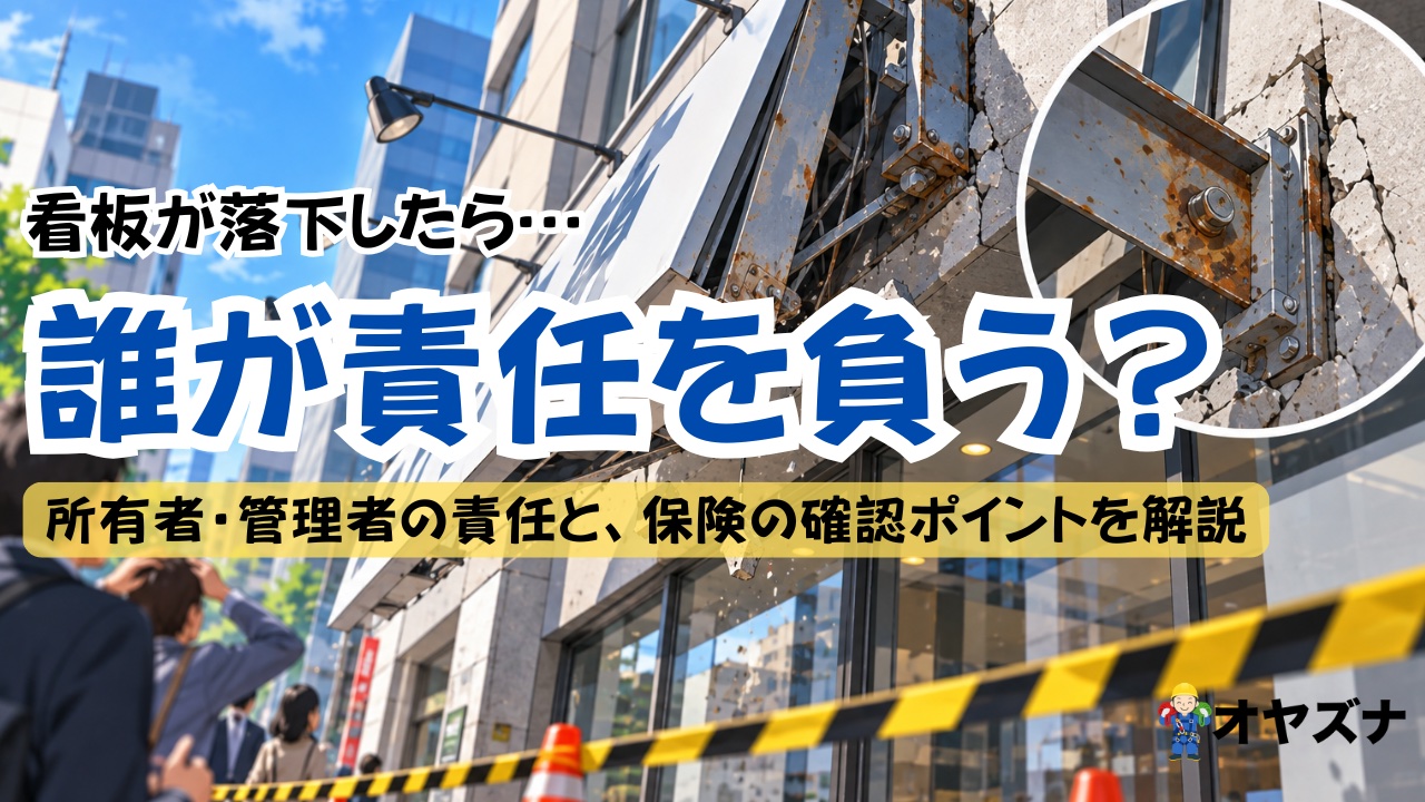 看板落下事故の責任は誰が負う？民法717条と保険の確認ポイント