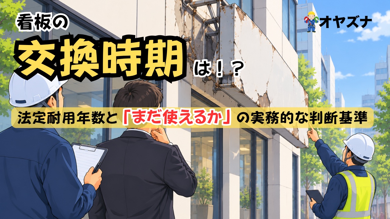 看板の交換時期、法定耐用年数と「まだ使えるか」の実務的な判断基準