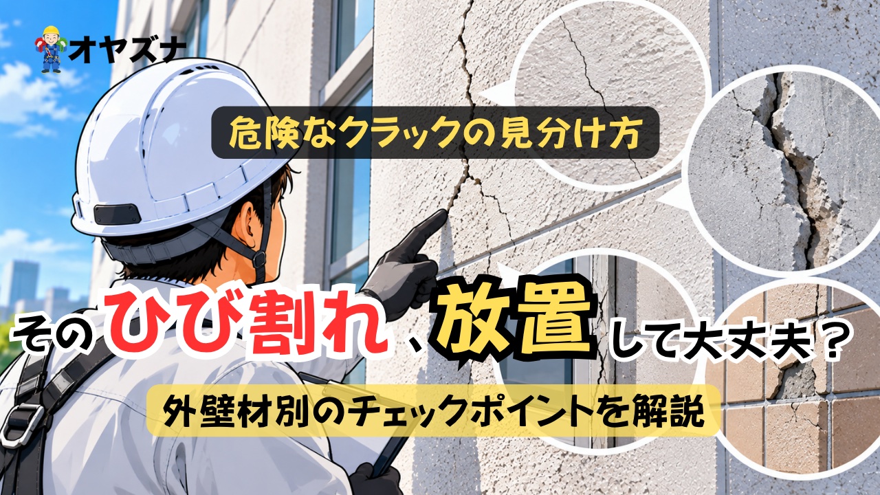 外壁のひび割れ、放置するとどうなる？材質別の見分け方