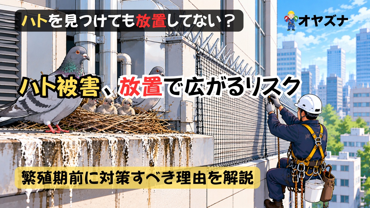 ハトの巣・糞害を放置するとどうなる？繁殖期前に対策すべき理由