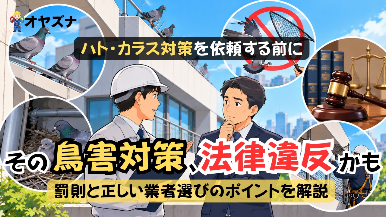 鳥獣保護管理法違反の罰則とは？鳥害対策業者選びの注意点