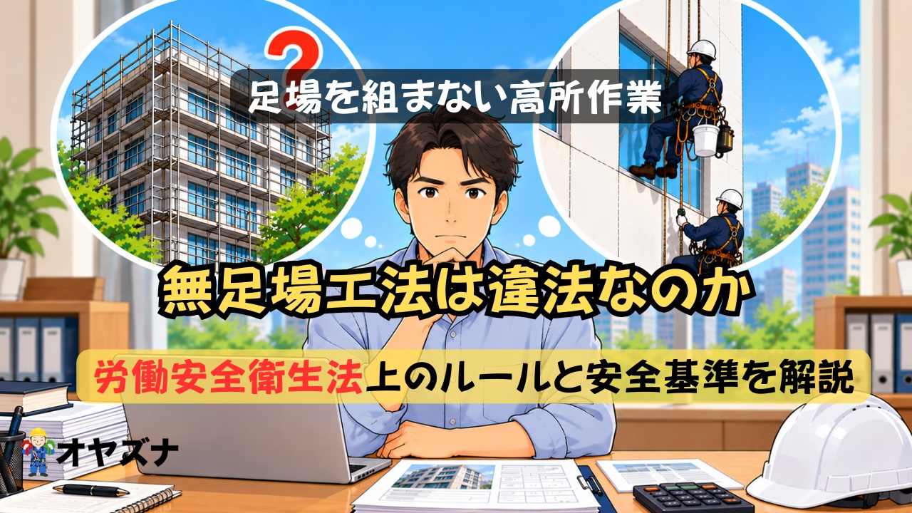 無足場工法は違法なのか？労働安全衛生法における法律上の位置づけを解説