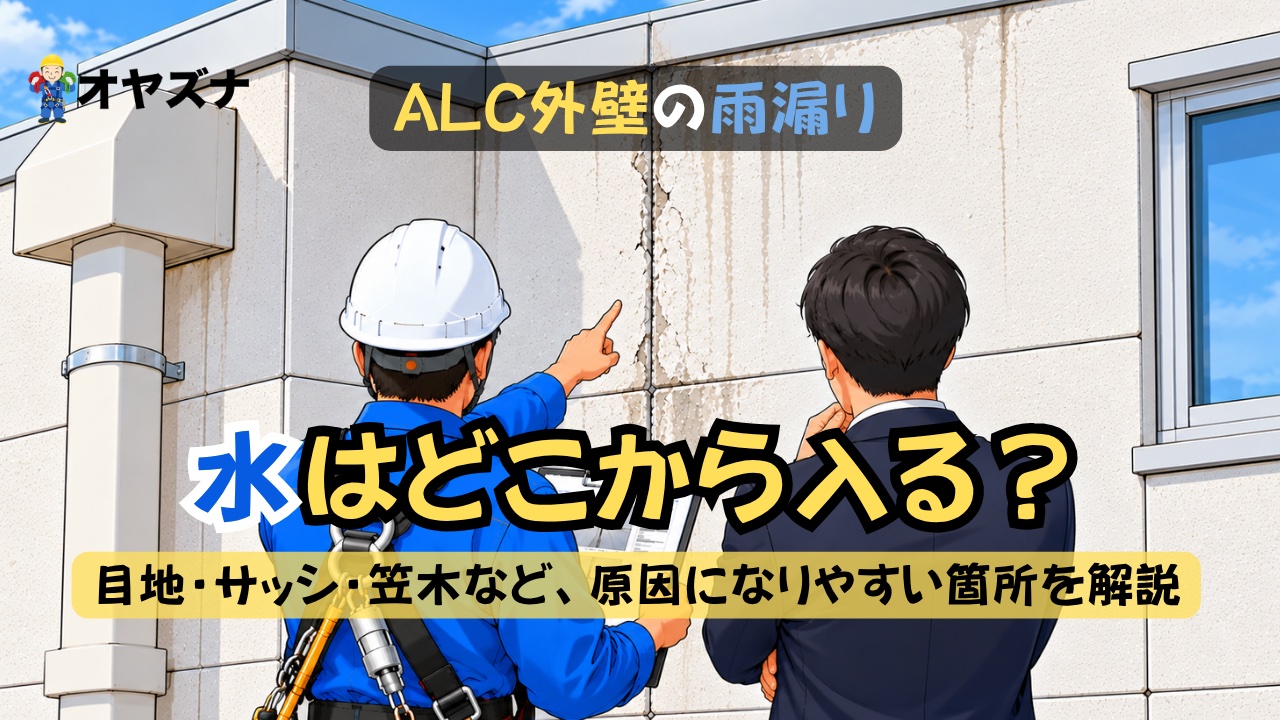 ALC外壁の雨漏り、どこから水が入る？原因になりやすい箇所と、調査を依頼するときの確認点