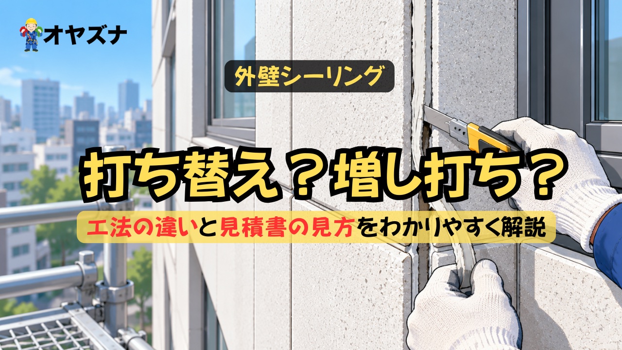 外壁シーリングは打ち替えと増し打ちどちらを選ぶ？ビル・マンションの見積書の見方